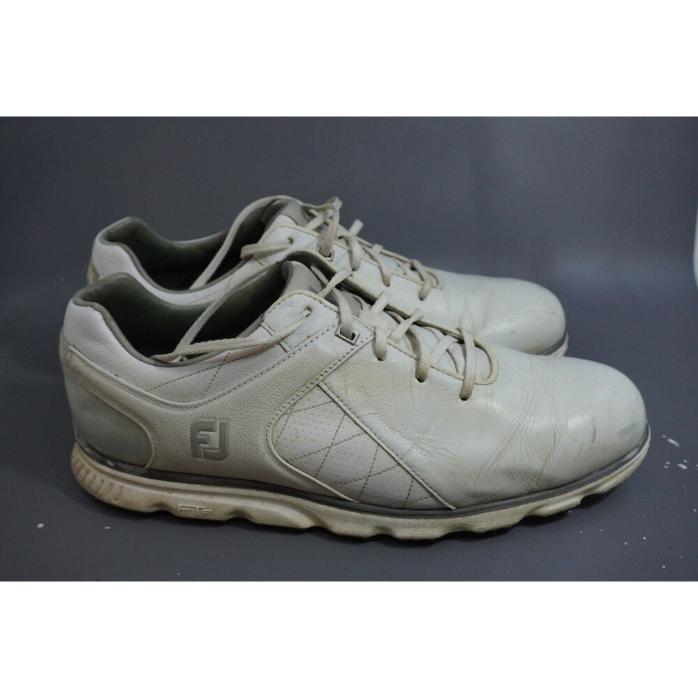 FootJoy Pro SL 53579 White Leather Spikeless Golf Shoes Mens 12W Wide